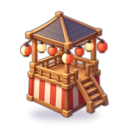 Icon from the game: the festival stage with lanterns