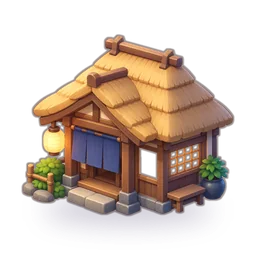 Icon from the game: the tea house with its thatched roof