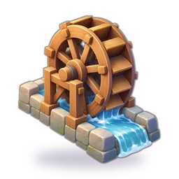 Icon from the game: the wooden water wheel