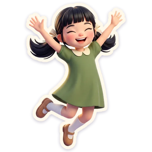 Chat sticker from the game: Mio jumps for joy